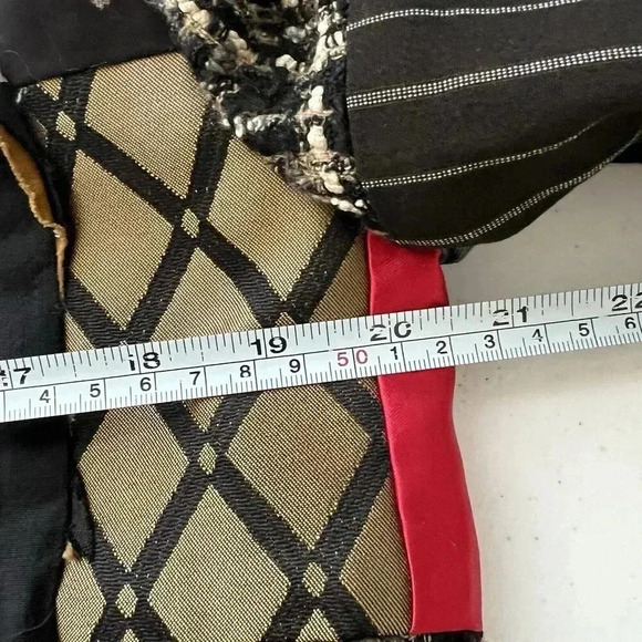 Vintage Patchwork Tapestry Reversible Artsy Boxy Cropped Blazer Jacket Sz L - Picture 15 of 16
